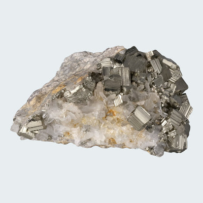 Pyrit an Bergkristall aus Indonesien (548g) - crystal paradise