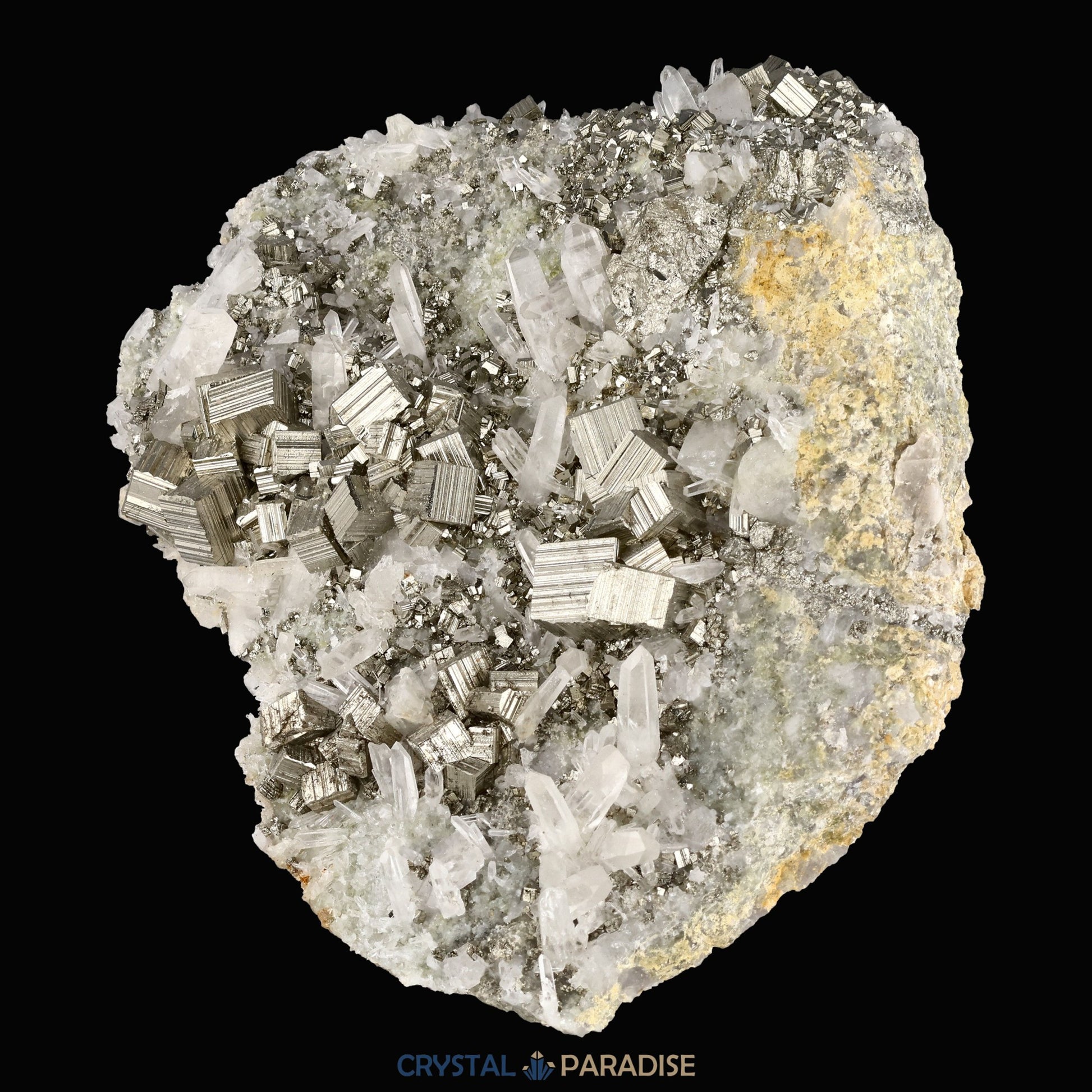 Pyrit an Bergkristall aus Indonesien (2066g) - crystal paradise