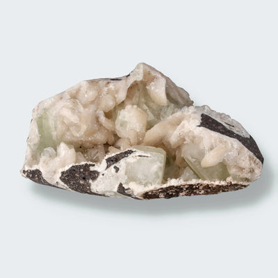 Grüner Apophyllit mit Stilbit XL Cluster aus Indien (908g)