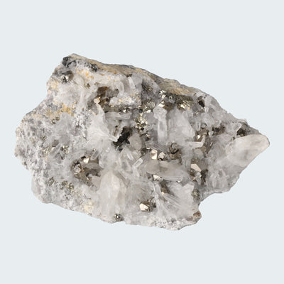 Pyrit an Bergkristall aus Indonesien (587g)