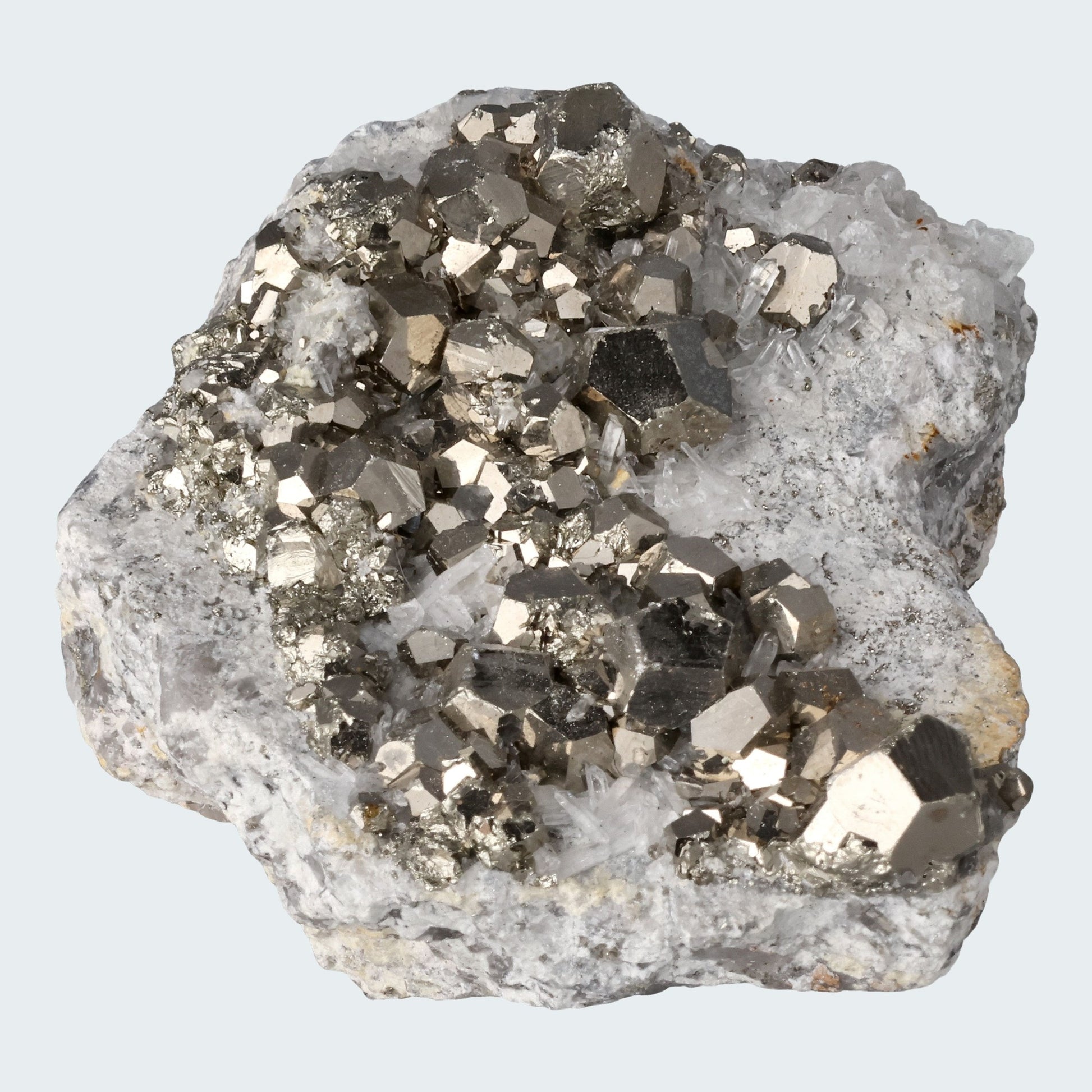 Pyrit an Bergkristall aus Indonesien (417g)