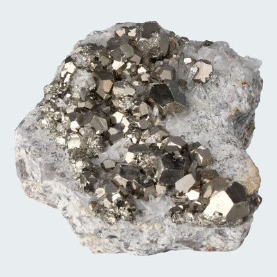 Pyrit an Bergkristall aus Indonesien (417g)