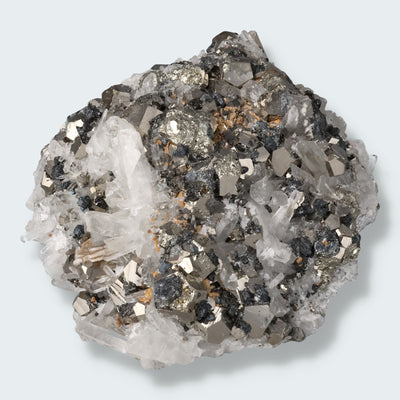 Pyrit an Bergkristall aus Indonesien (613g)