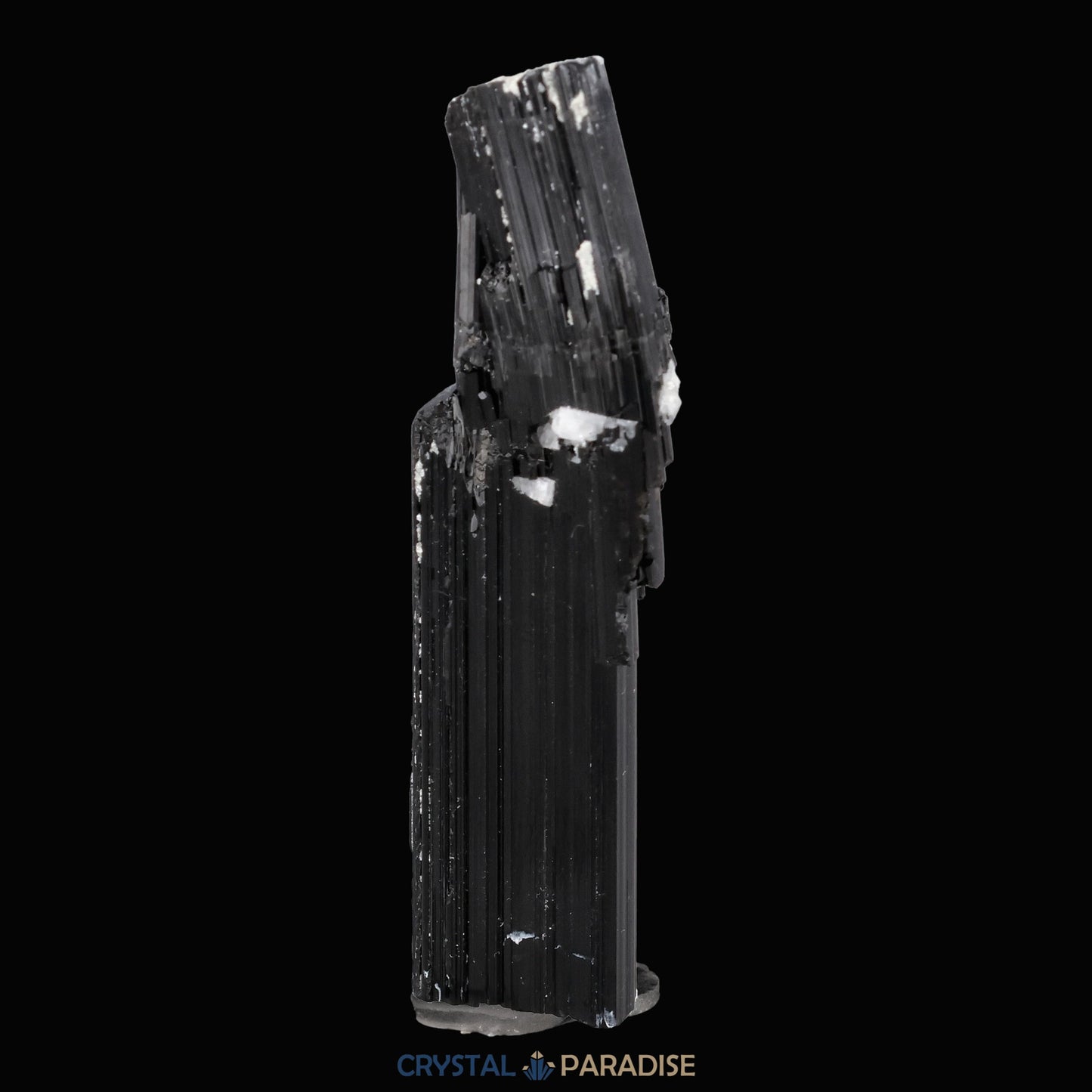 Schwarzer Schörl Turmalin an Himalaya Bergkristall (11,5g) - crystal paradise