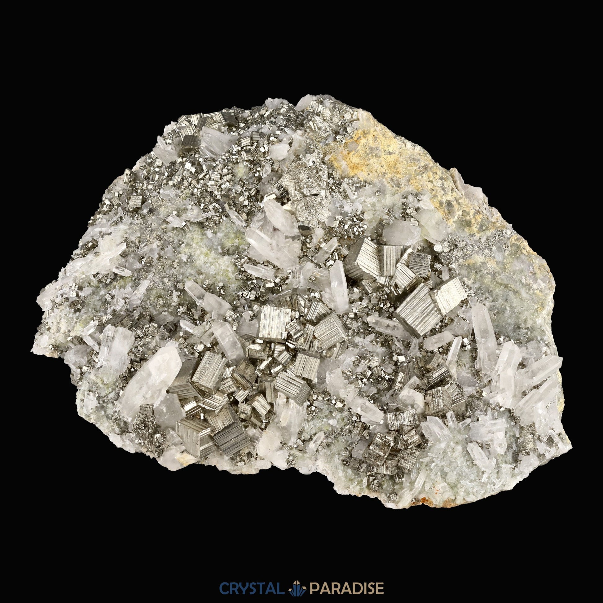 Pyrit an Bergkristall aus Indonesien (2066g) - crystal paradise