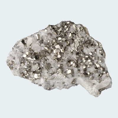 Pyrit an Bergkristall aus Indonesien (660g)