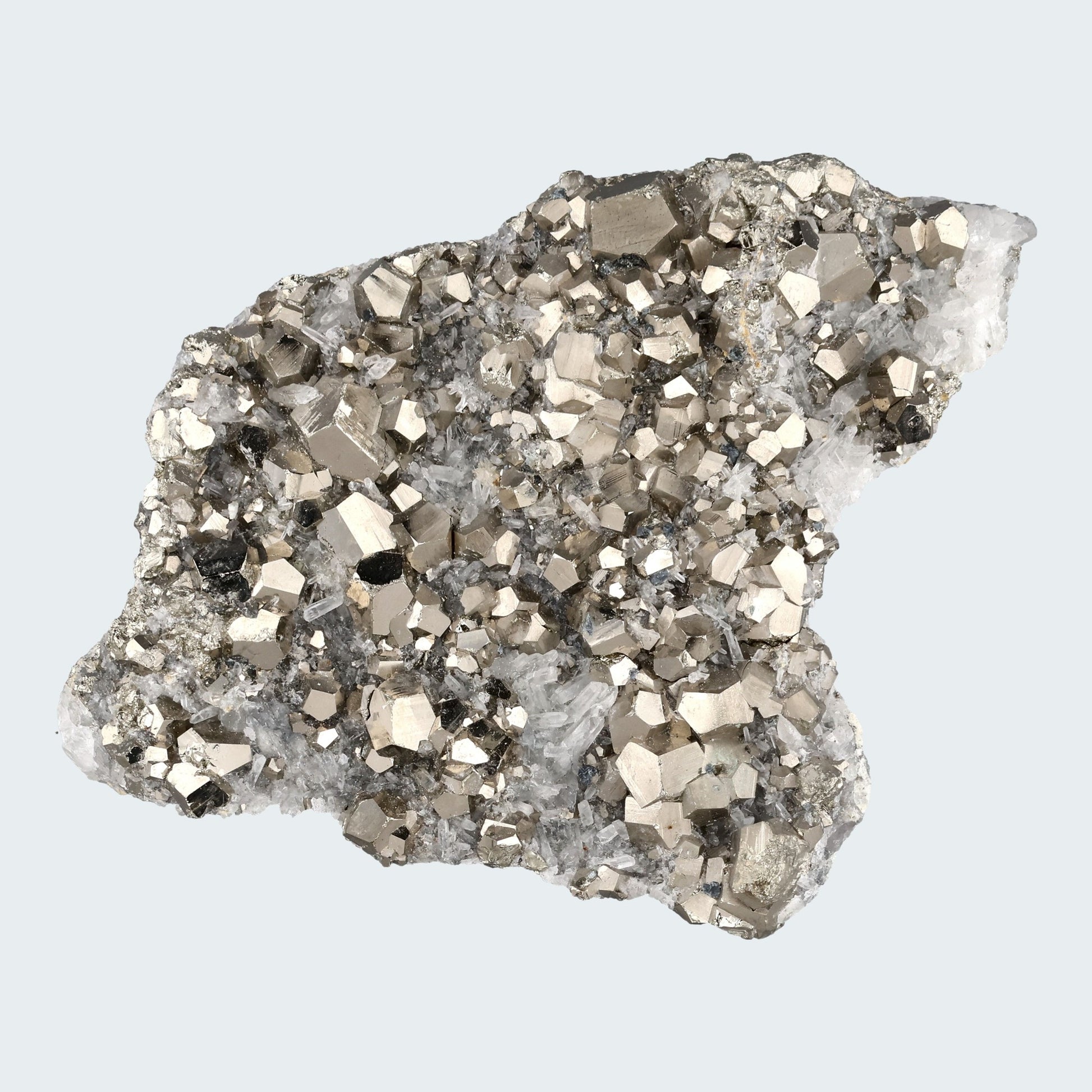 Pyrit an Bergkristall aus Indonesien (381g) - crystal paradise