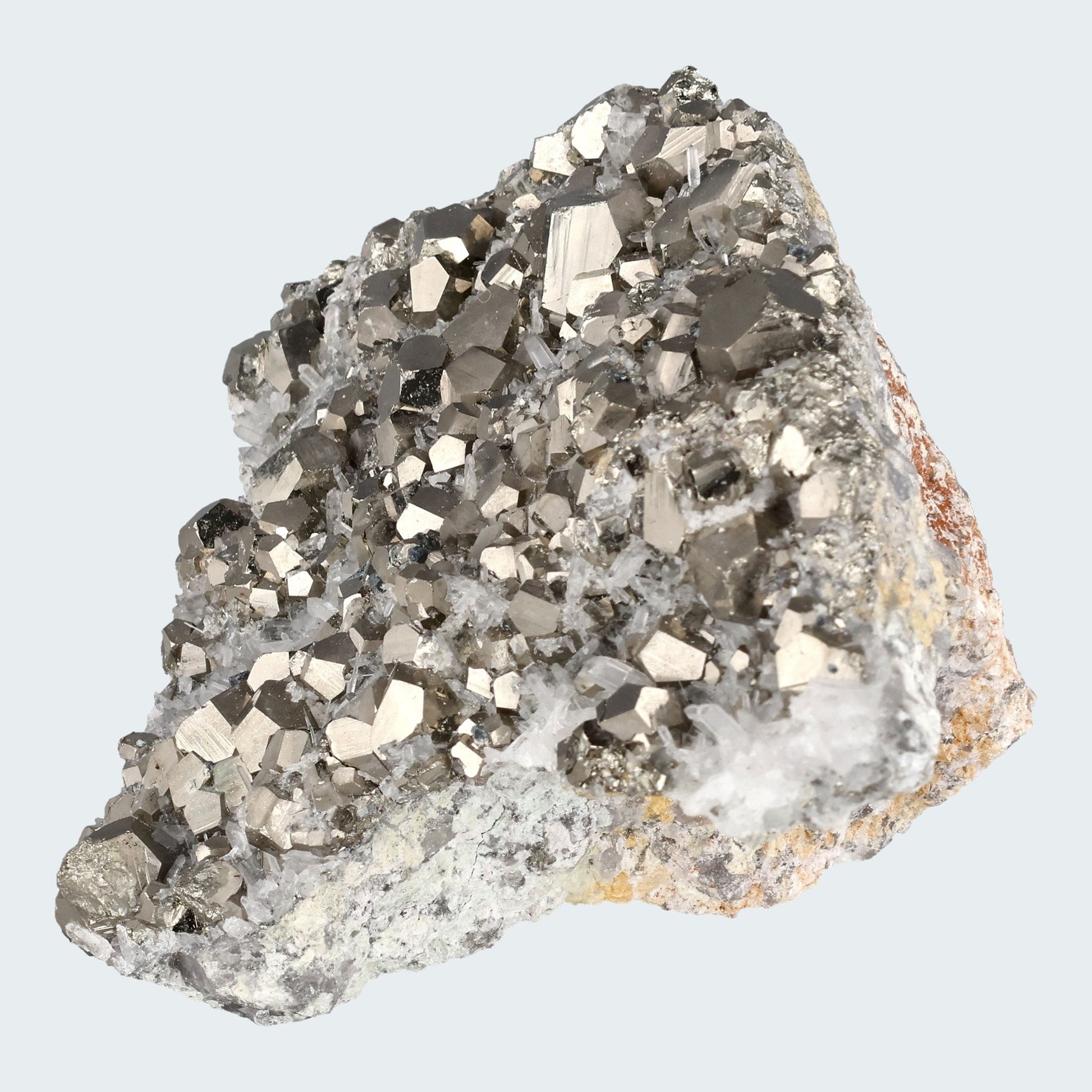 Pyrit an Bergkristall aus Indonesien (381g) - crystal paradise