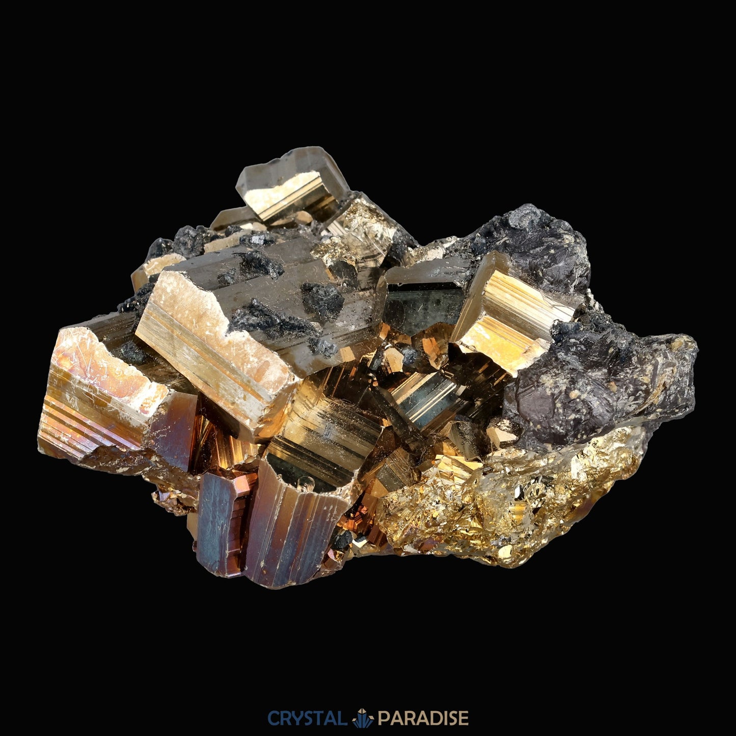 Regenbogen Pyrit aus Indonesien (159g) - crystal paradise