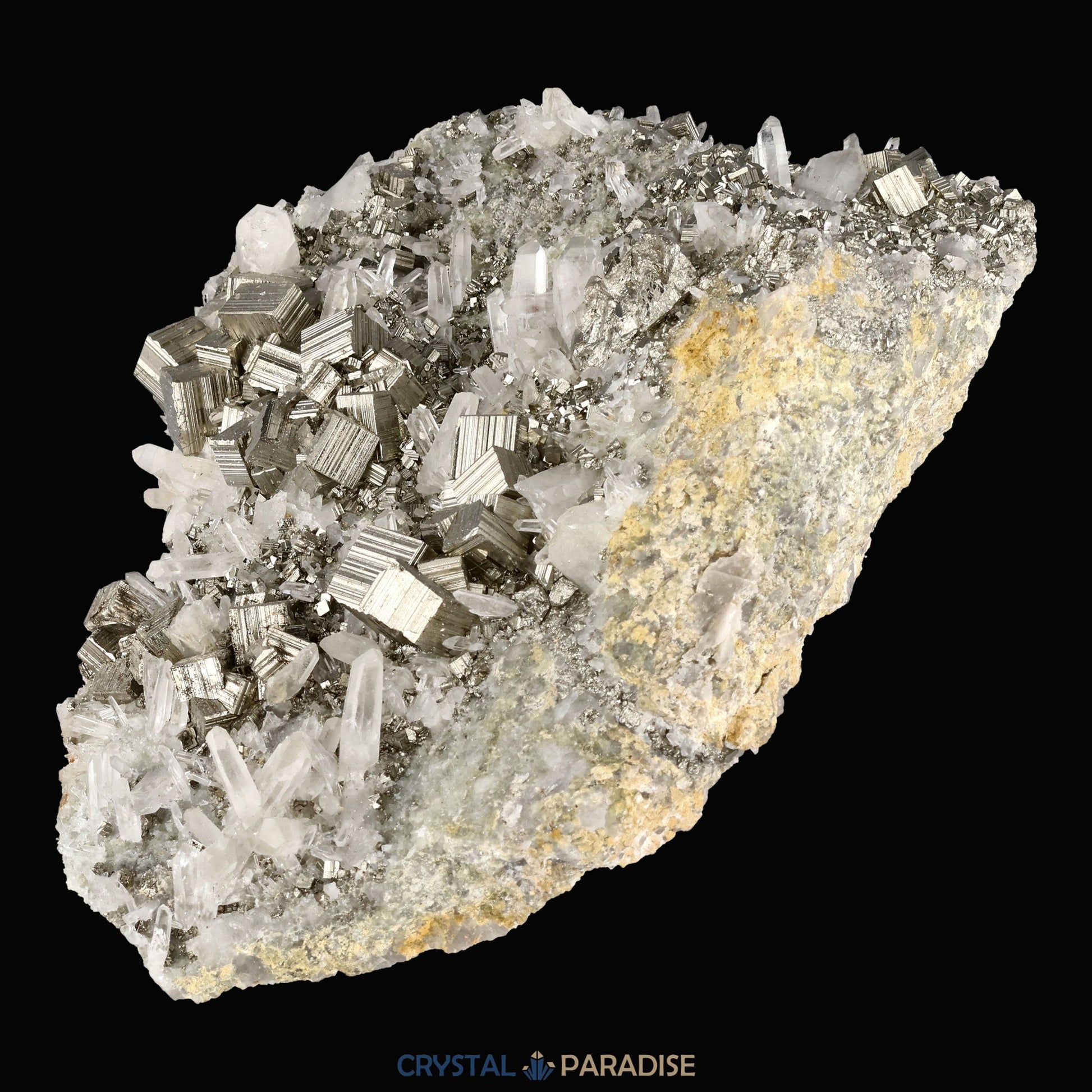 Pyrit an Bergkristall aus Indonesien (2066g) - crystal paradise