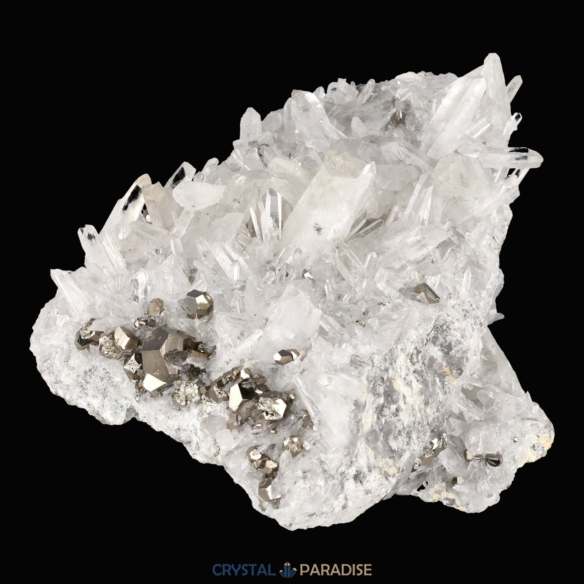 Pyrit an Bergkristall aus Indonesien (616g) - crystal paradise