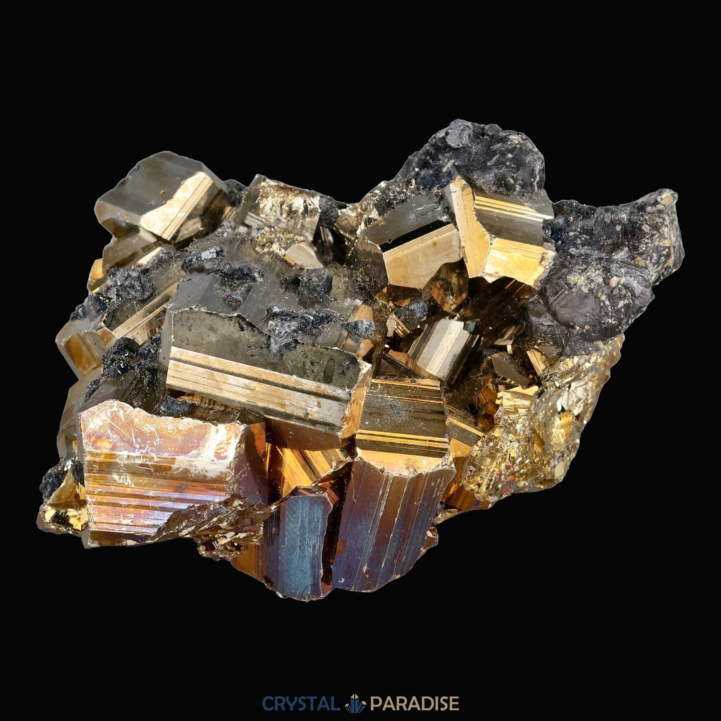Regenbogen Pyrit aus Indonesien (159g) - crystal paradise