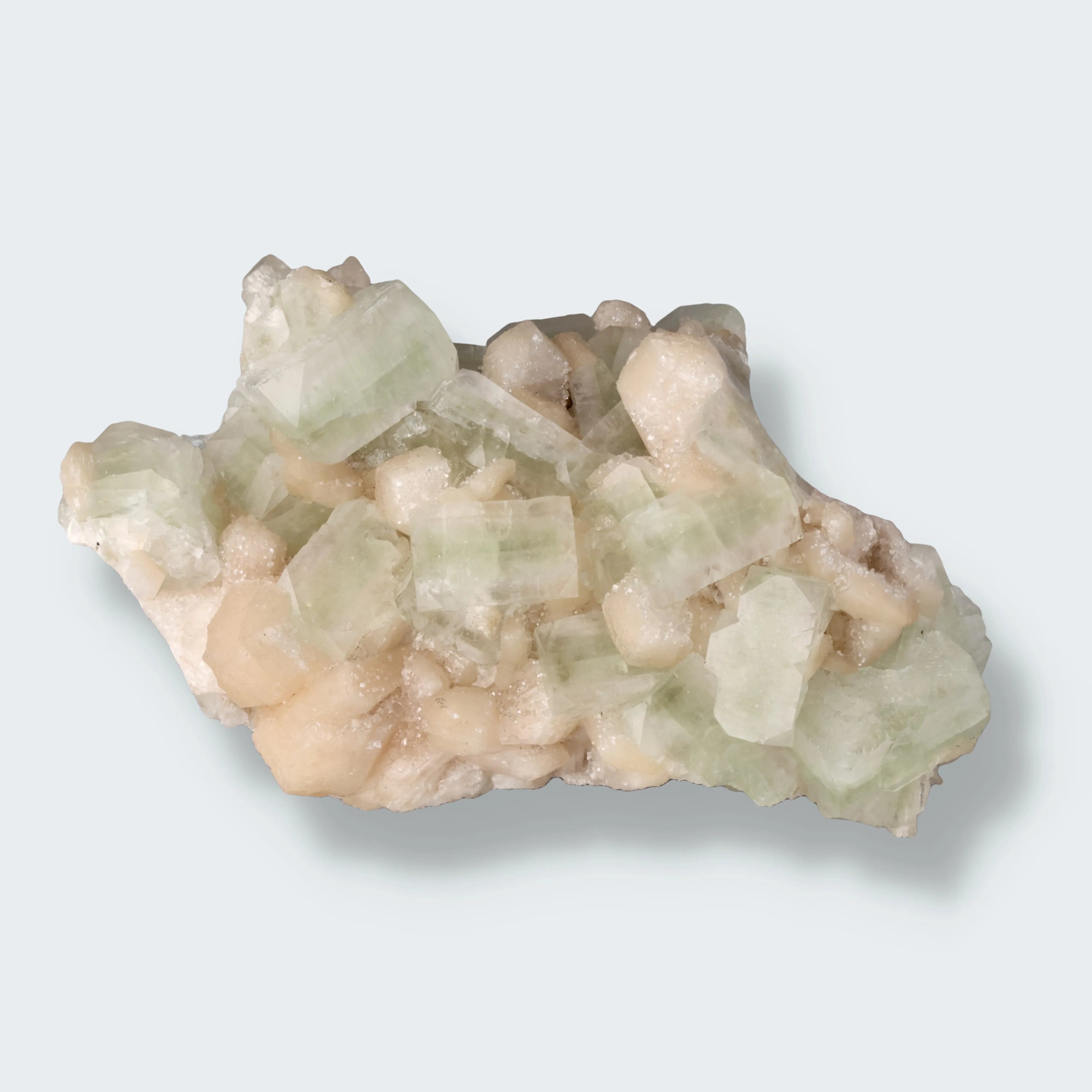 Grüner Apophyllit mit Stilbit aus Indien (2055g)