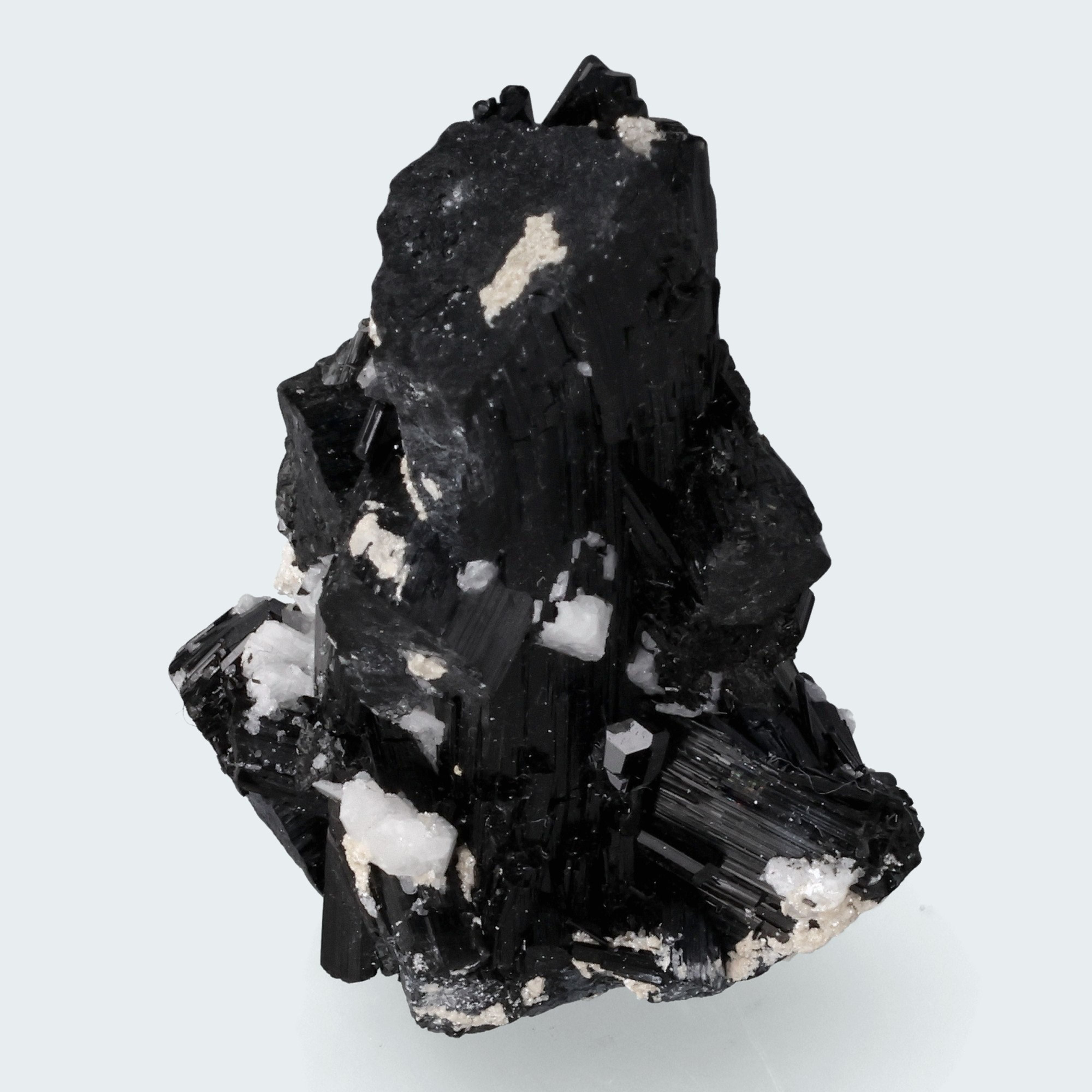 Schwarzer Schörl Turmalin an Himalaya Bergkristall (27,8g)