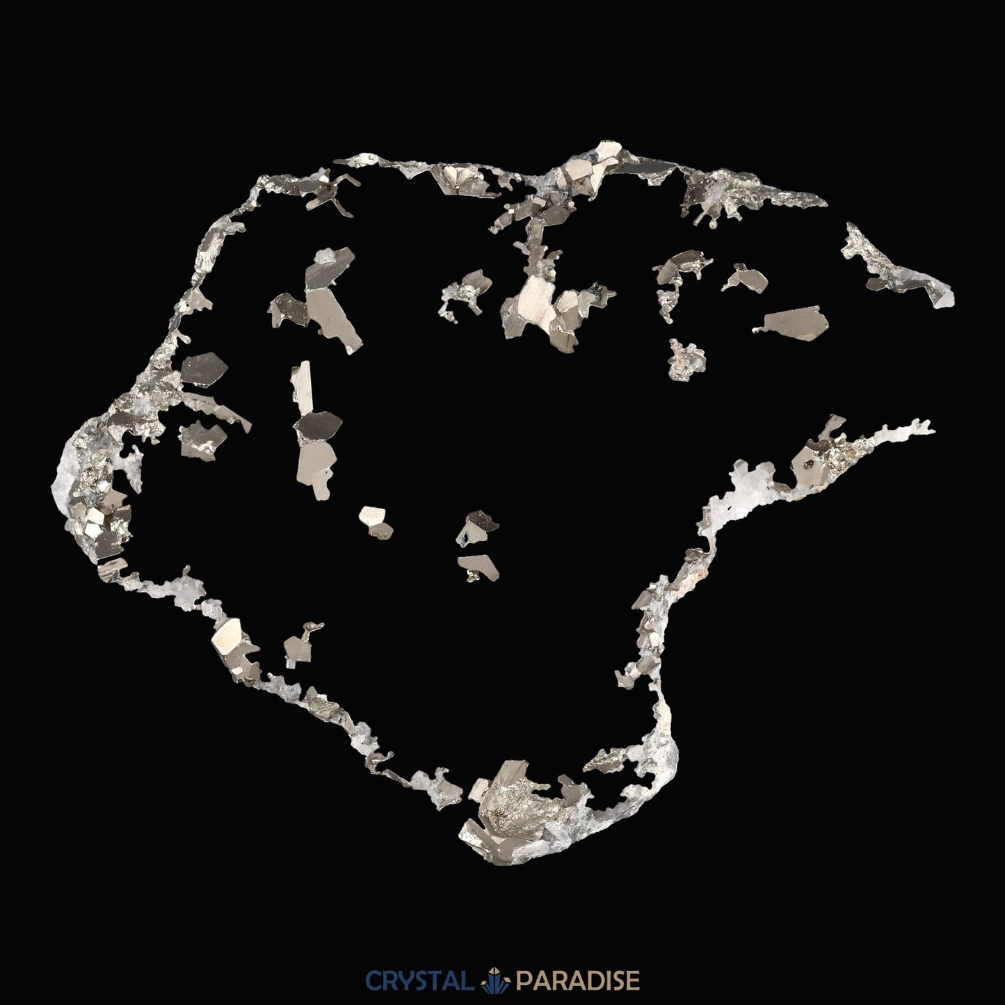 Pyrit an Bergkristall aus Indonesien (381g) - crystal paradise