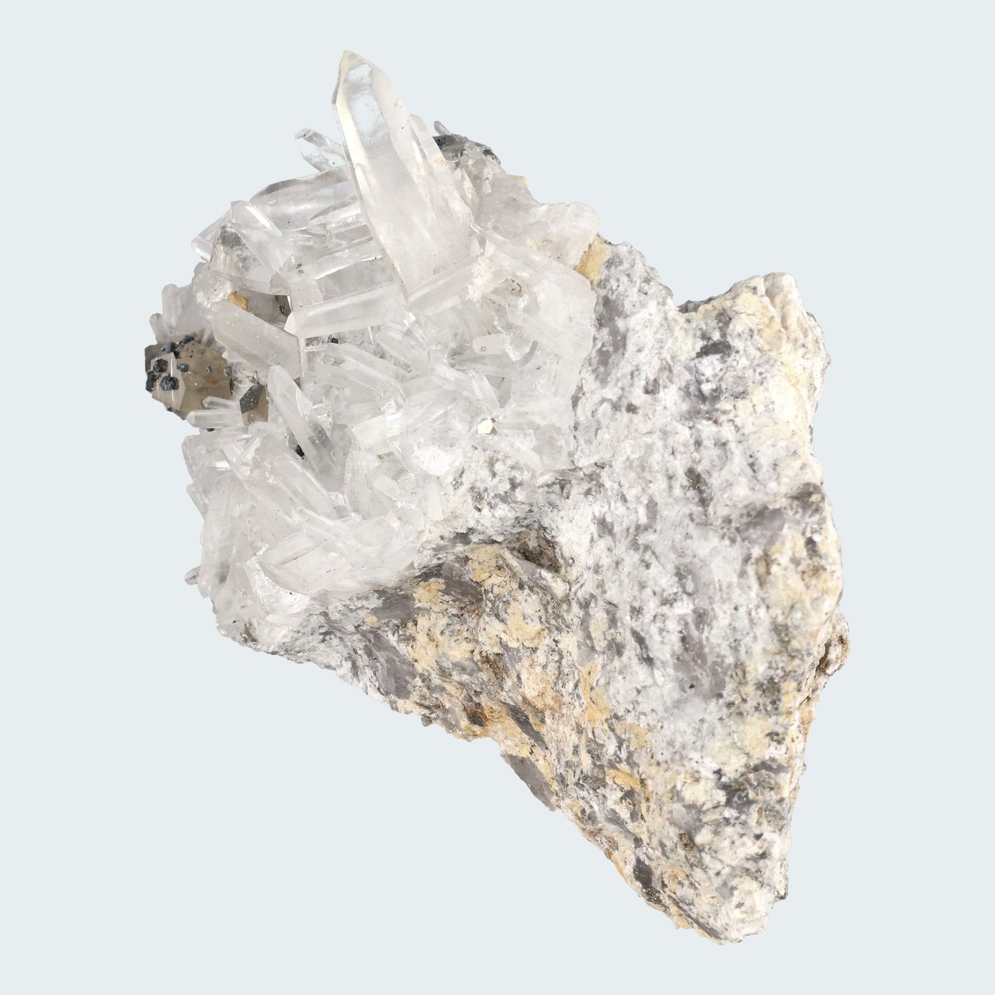 Pyrit an Bergkristall aus Indonesien (248g) - crystal paradise
