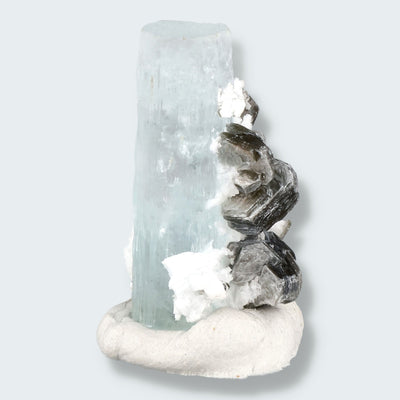Aquamarin Kristall auf Feldspat aus Pakistan (5g)