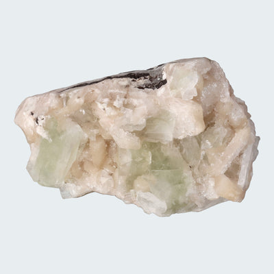 Grüner Apophyllit mit Stilbit Cluster aus Indien (402g)