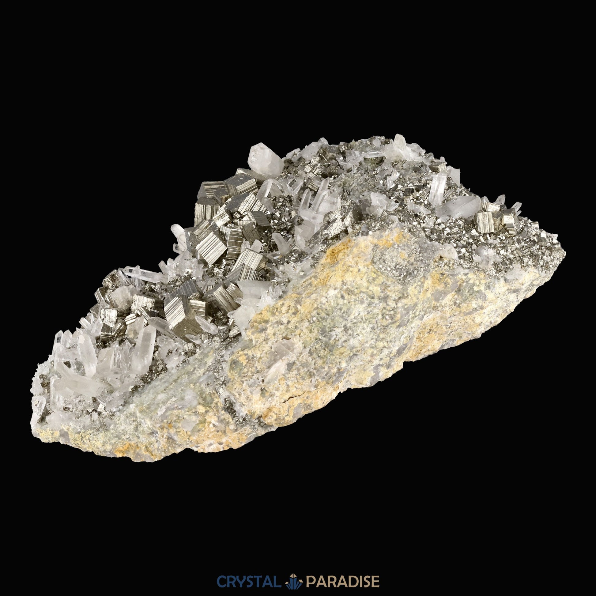 Pyrit an Bergkristall aus Indonesien (2066g) - crystal paradise