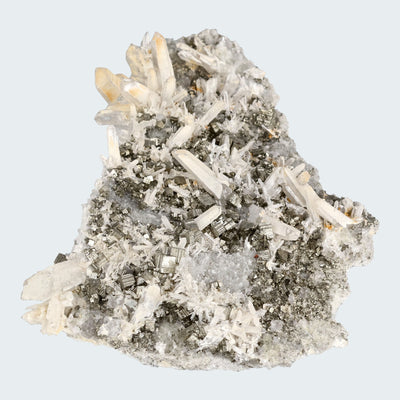 Pyrit an Bergkristall aus Indonesien (284g) - crystal paradise