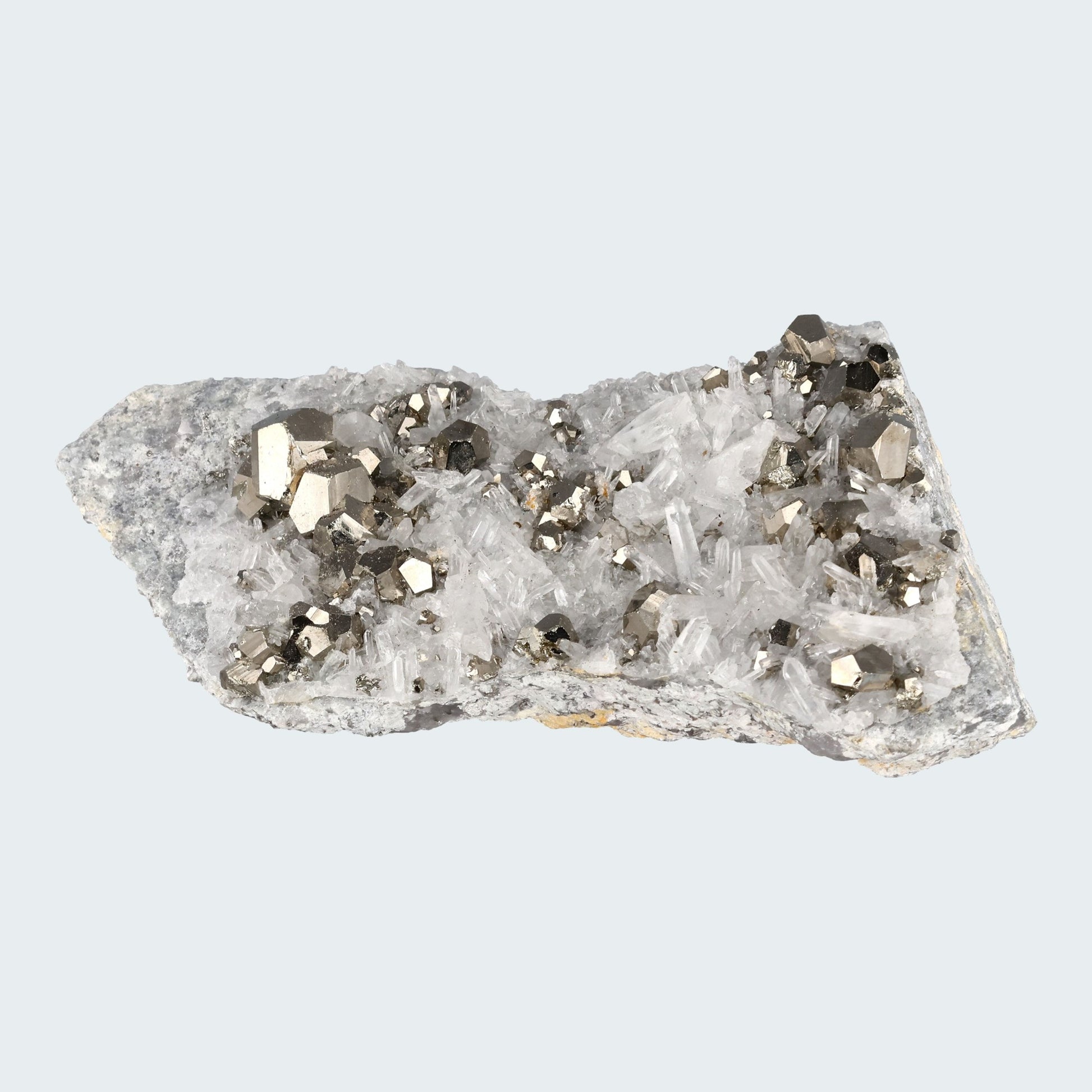 Pyrit an Bergkristall aus Indonesien (331g) - crystal paradise