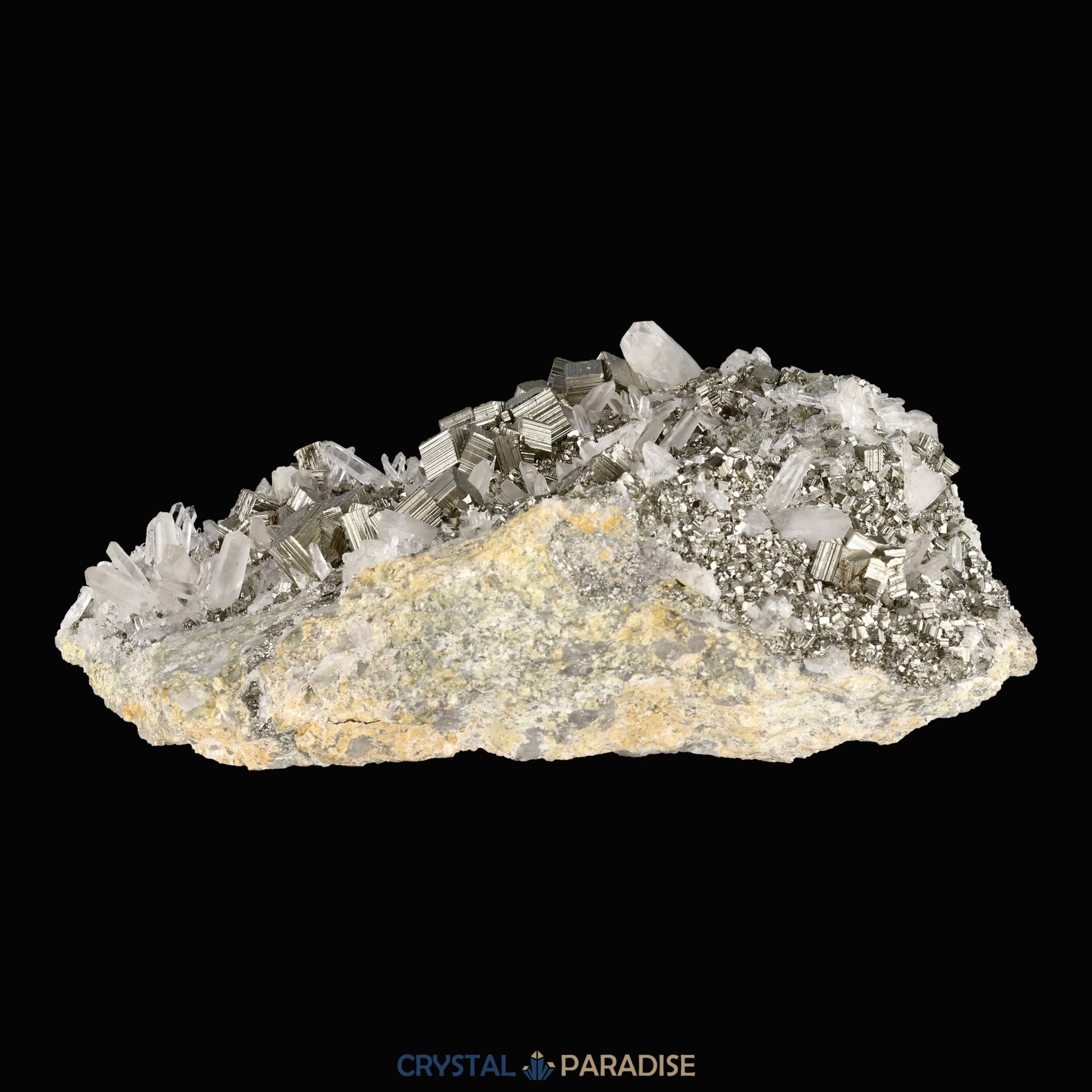 Pyrit an Bergkristall aus Indonesien (2066g) - crystal paradise