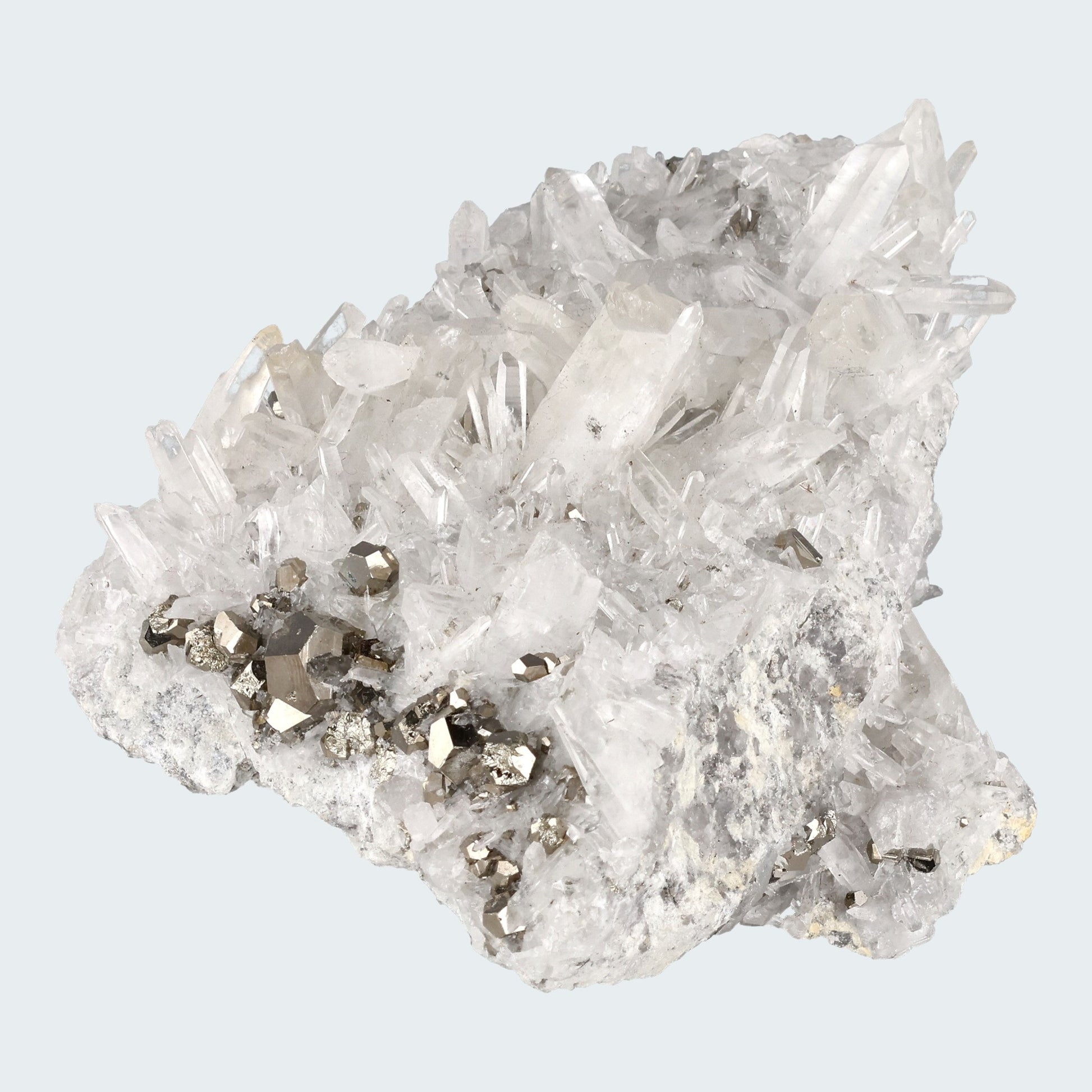 Pyrit an Bergkristall aus Indonesien (616g) - crystal paradise
