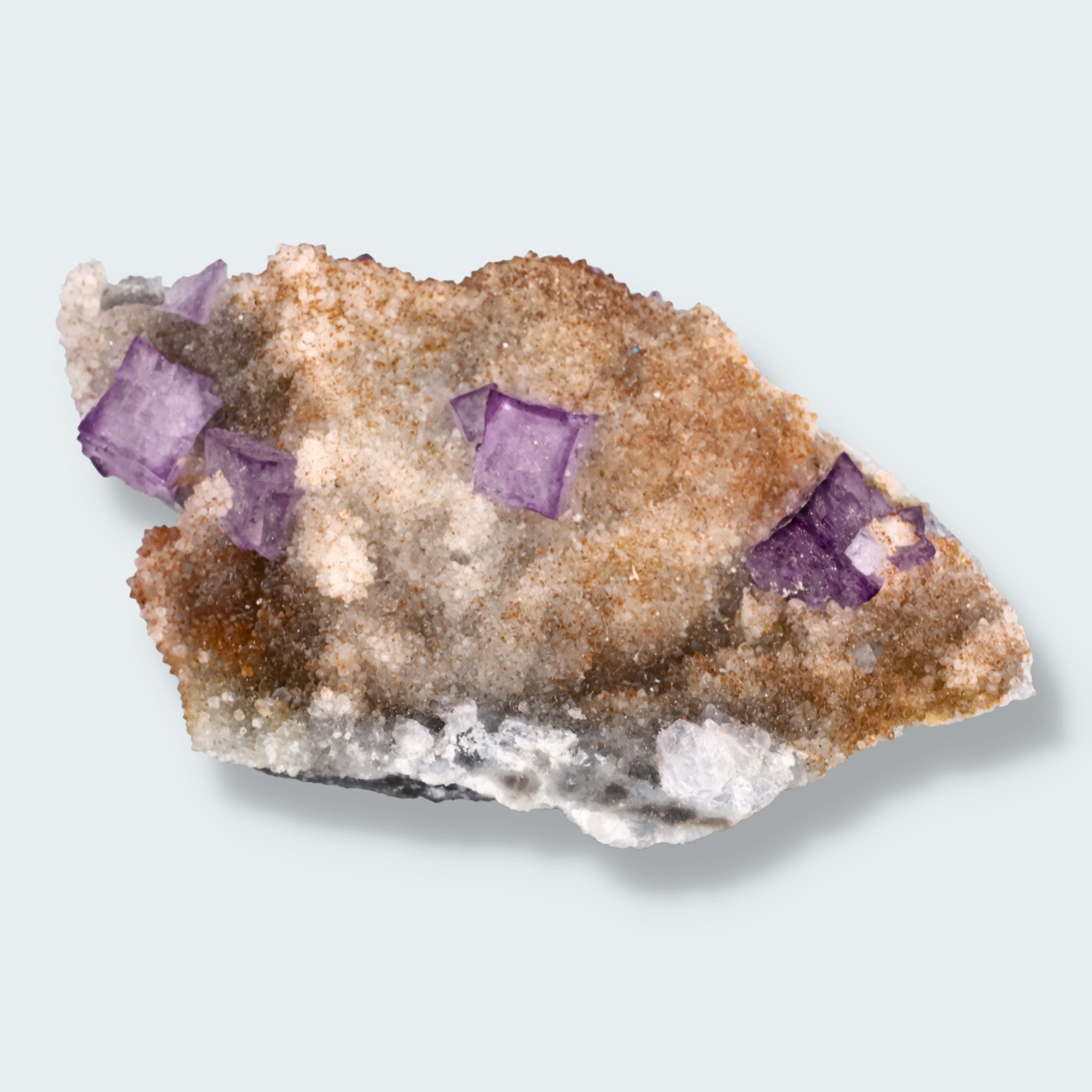 Violetter Fluorit aus Mexiko mit weissen und gelben Quarz Anlagerungen (37g) – Ansicht 2
