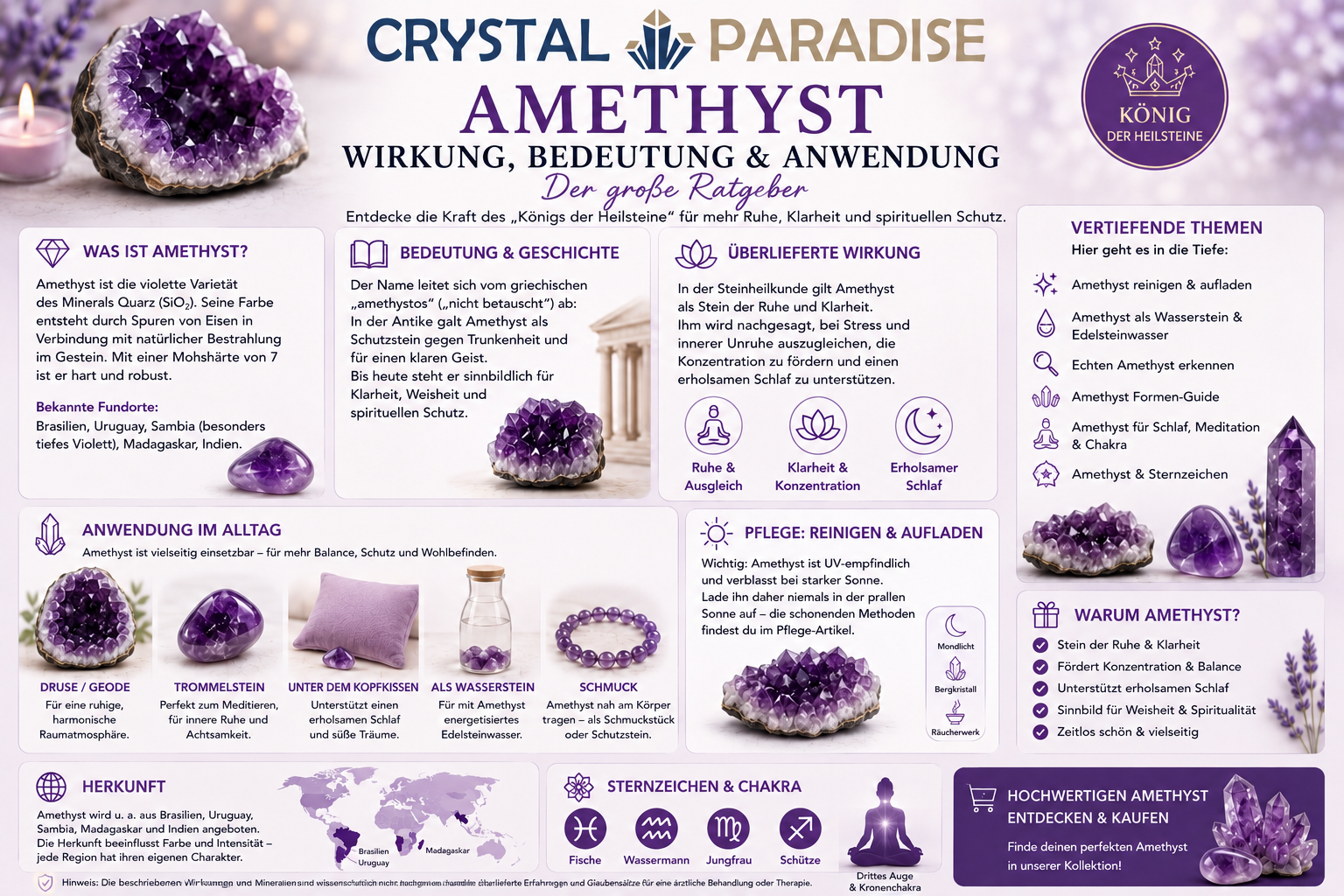 Amethyst: Wirkung, Bedeutung & Anwendung
