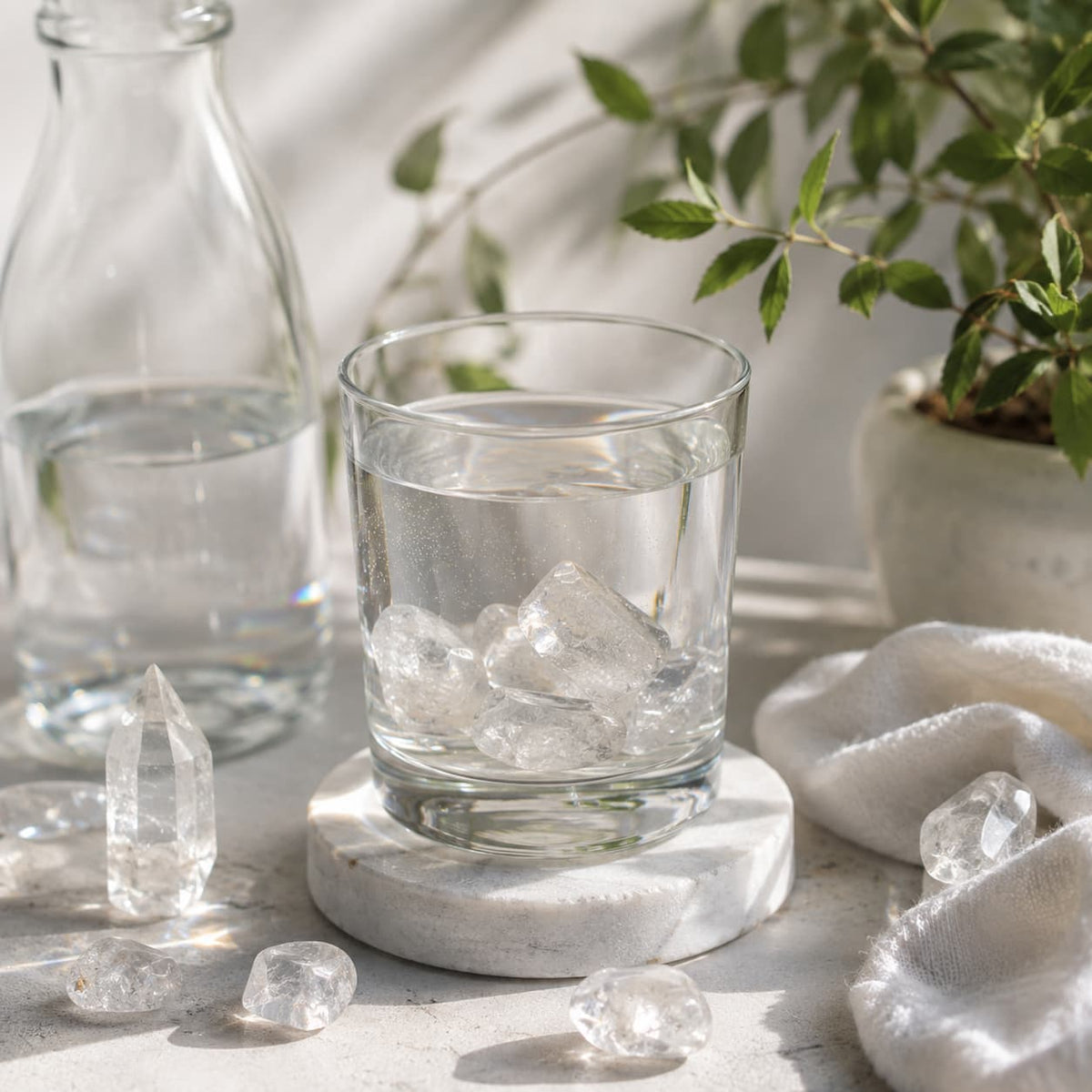 Bergkristall als Wasserstein & Edelsteinwasser