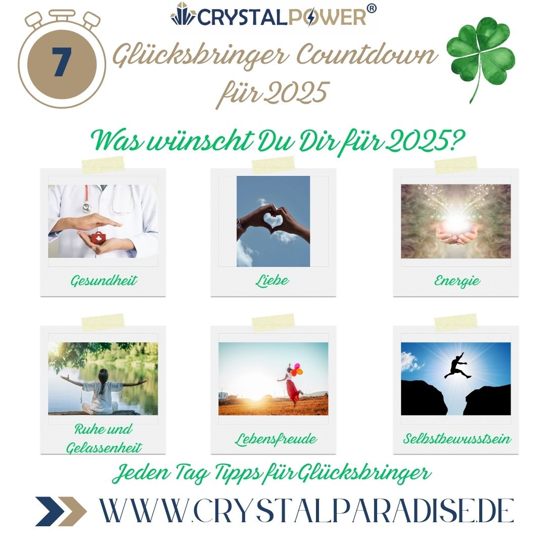 Glücksbringer Countdown Kristalle Edelsteine ab 25. Dezember crystalparadise