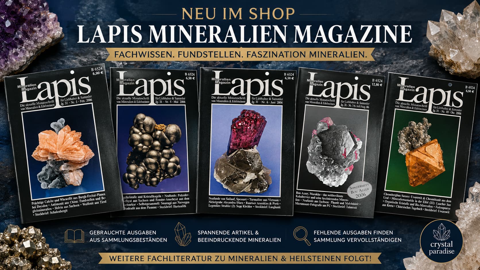 Neu im Shop: Lapis Mineralien Magazine &amp; Fachliteratur für Mineraliensammler