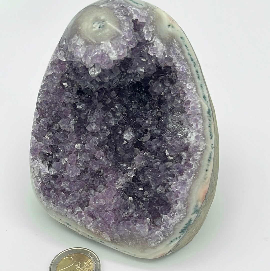 Achatisierte Amethyst Druse aus Uruguay (1230g) - helles violett!