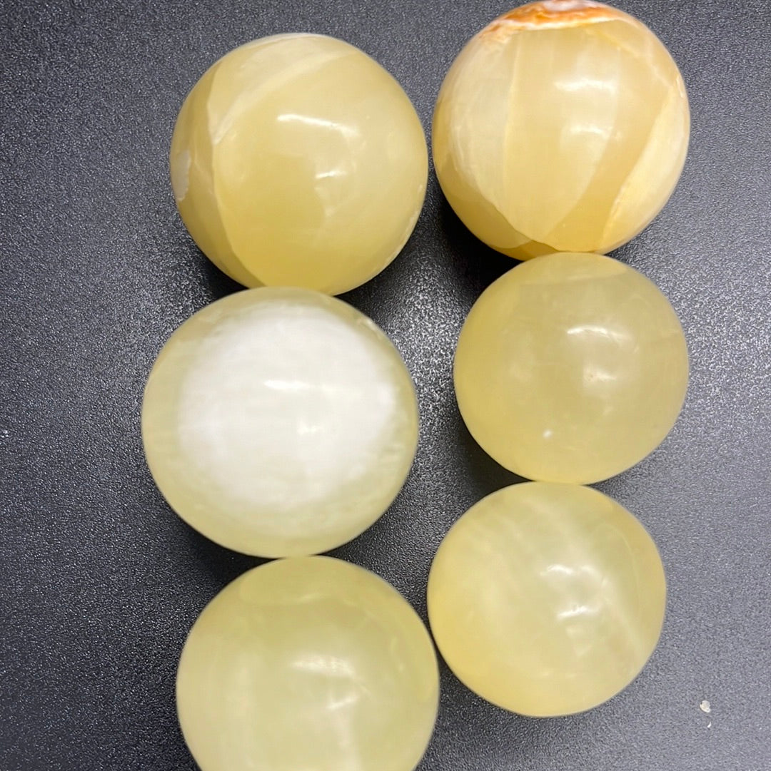 Trommelware Zitronen Achat Kugel - 1 Stück ca. 2,5-3,5 cm - crystal paradise