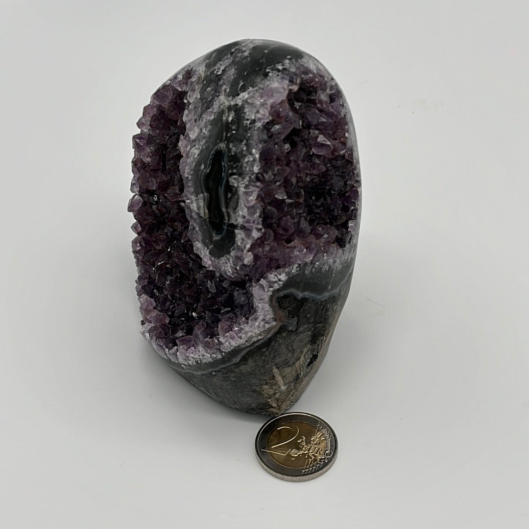 Achatisierte Amethyst Druse aus Uruguay (762g) - schönes violett! - crystal paradise