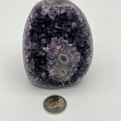 Achatisierte Amethyst Druse aus Uruguay (602g) - schönes violett! - crystal paradise