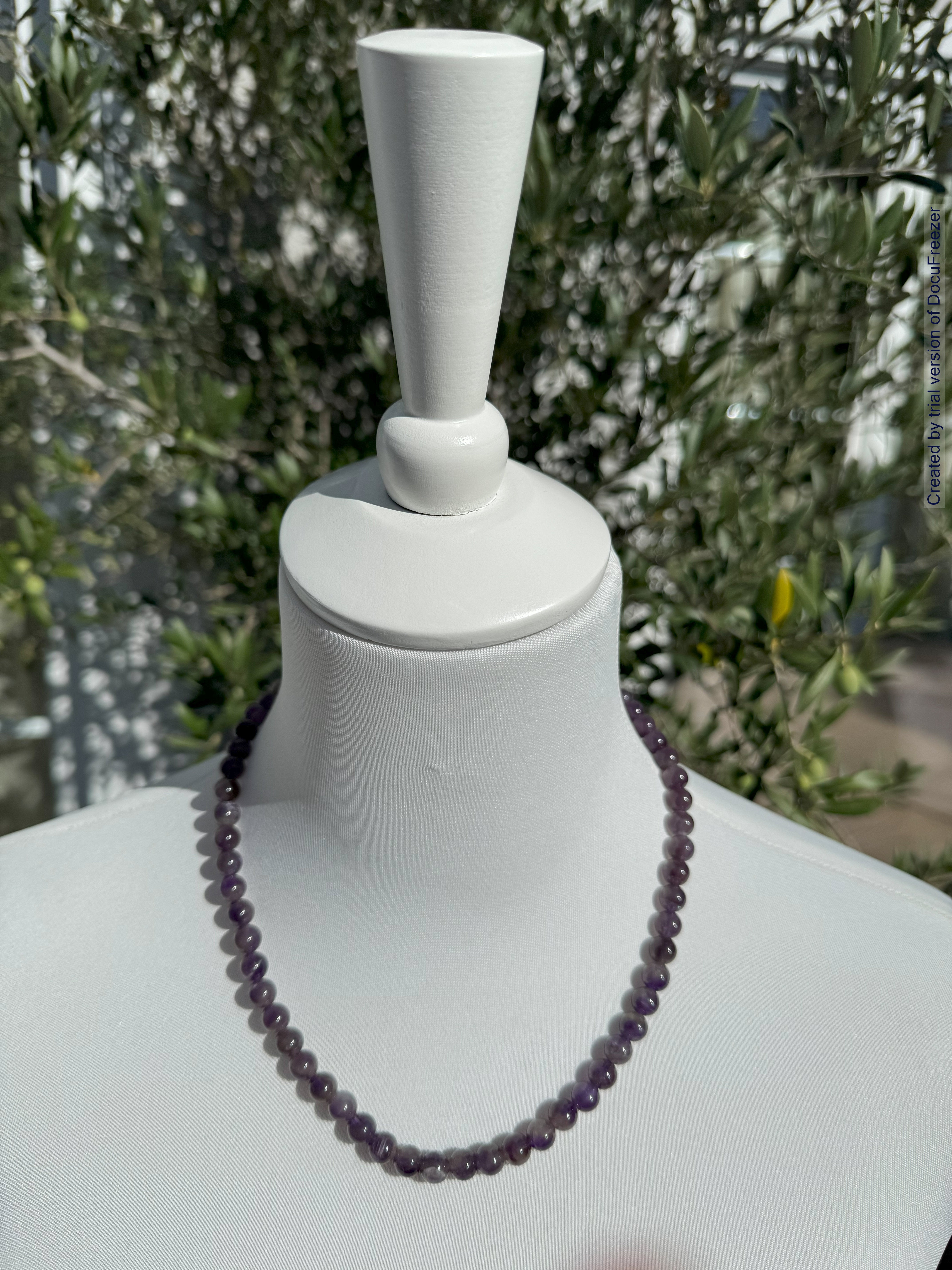 Kette aus Amethyst-Perlen 8 mm -verschiedene Längen - 1 Stück - crystal paradise