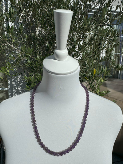 Kette aus Amethyst-Perlen 8 mm -verschiedene Längen - 1 Stück - crystal paradise