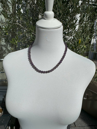 Kette aus Amethyst-Perlen 8 mm -verschiedene Längen - 1 Stück - crystal paradise