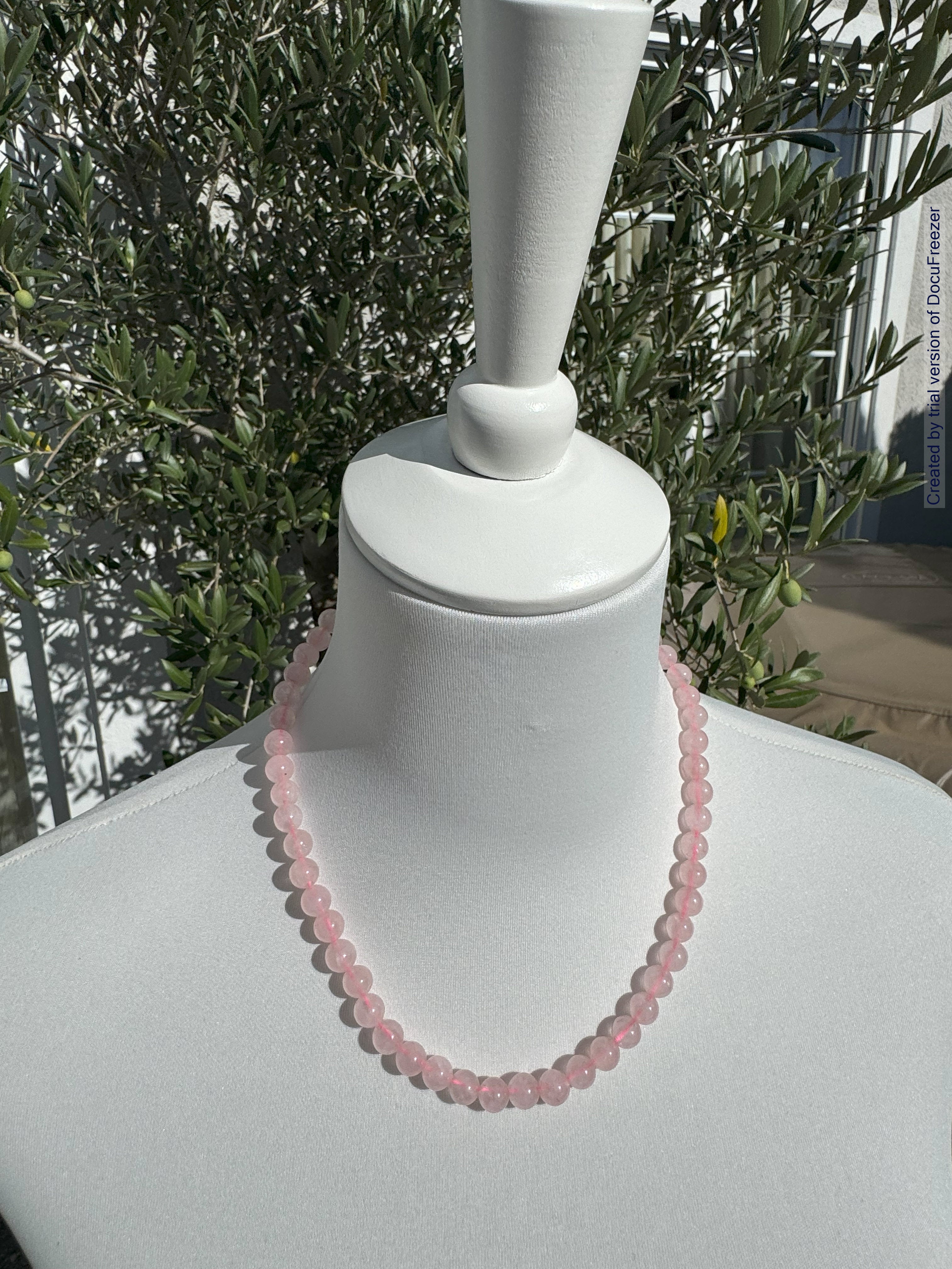 Kette aus Rosenquarz-Perlen 8 mm - verschiedene Längen - 1 Stück - crystal paradise