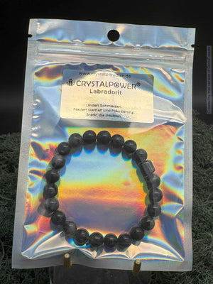 Bracelet en perles de labradorite 8 mm avec breloque