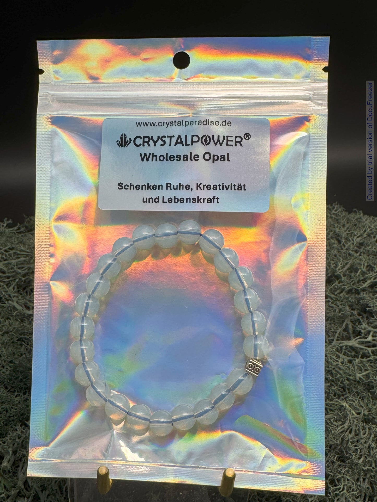 Armband aus Wholesale Opal-Perlen 8 mm mit Charm - verschiedene Varianten - 1 Stück - crystal paradise