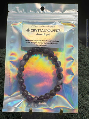 Bracelet en perles d'améthyste 8 mm