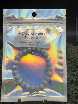 Bracelet en perles d'aigue-marine 8 mm