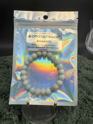 Bracelet en perles d'amazonite 8 mm avec breloque