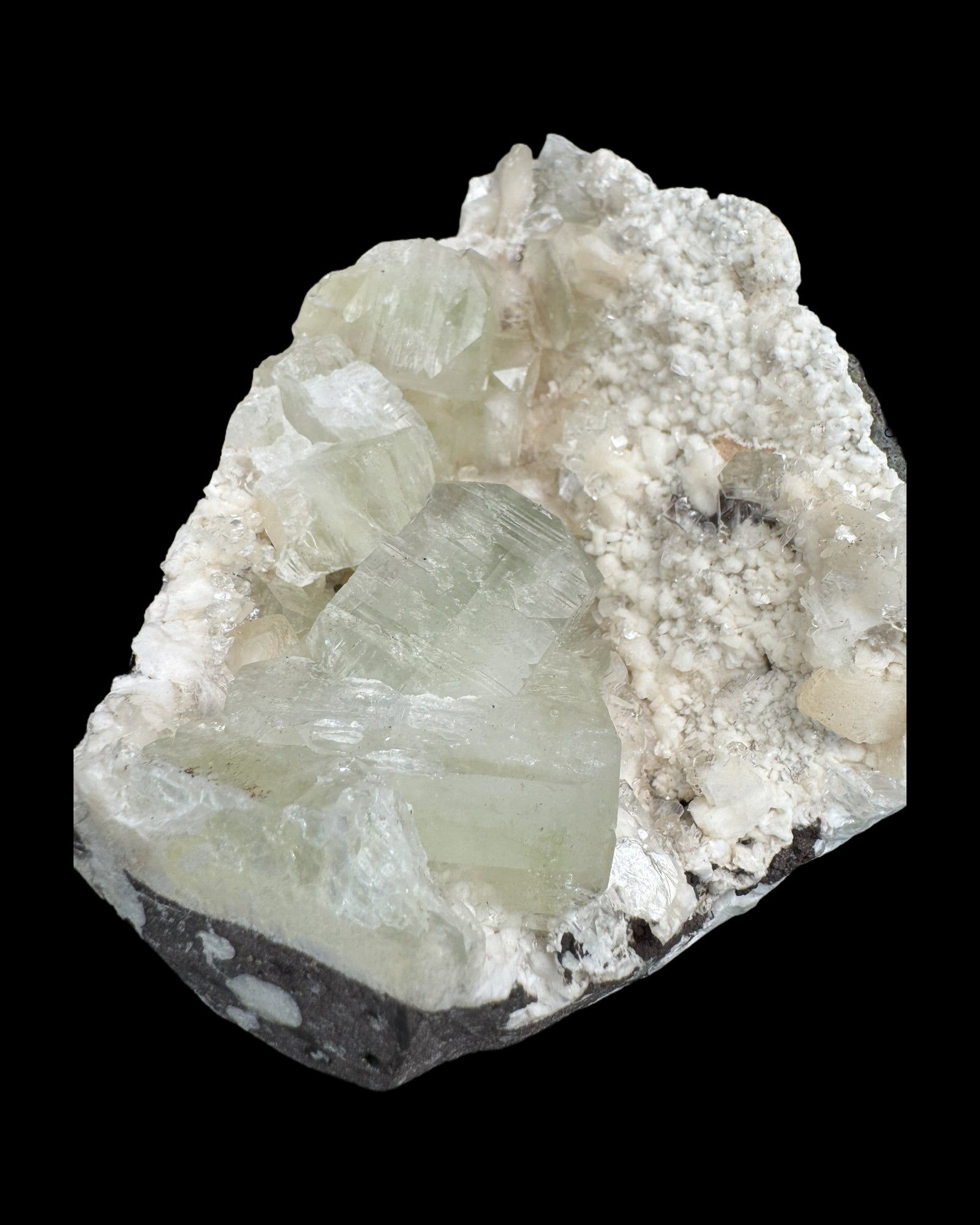 Grüner Apophyllit mit Stilbit L Cluster aus Maharashtra, Nashik pune, Indien (1033g) - crystal paradise