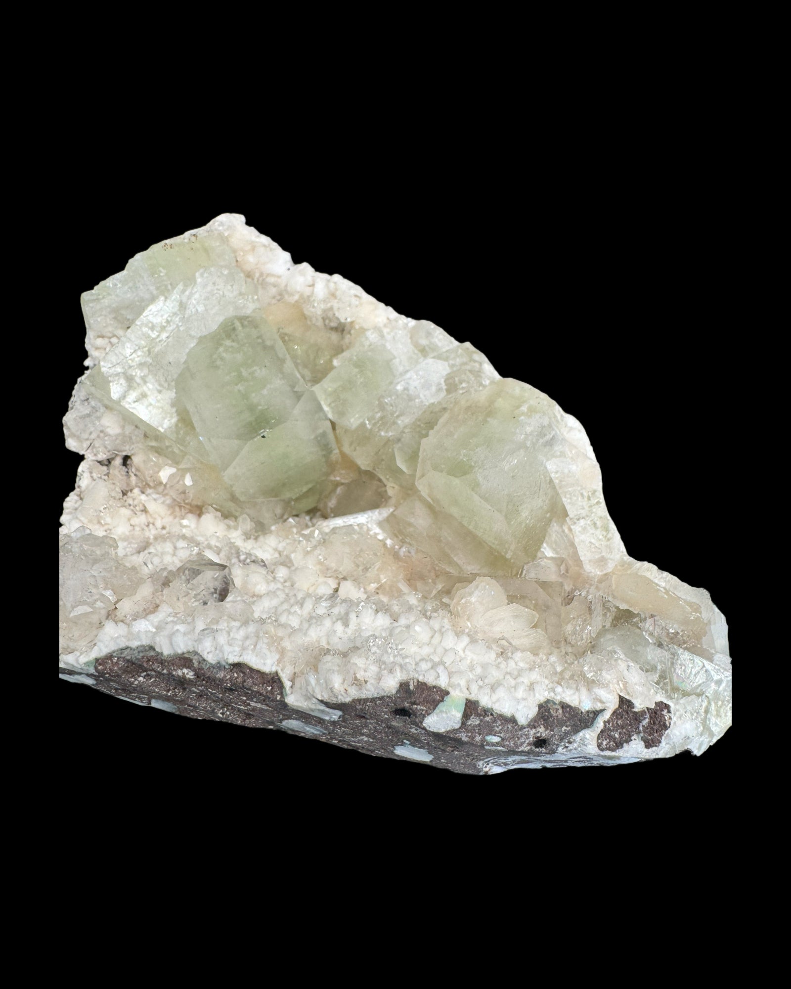 Grüner Apophyllit mit Stilbit L Cluster aus Maharashtra, Nashik pune, Indien (1033g) - crystal paradise