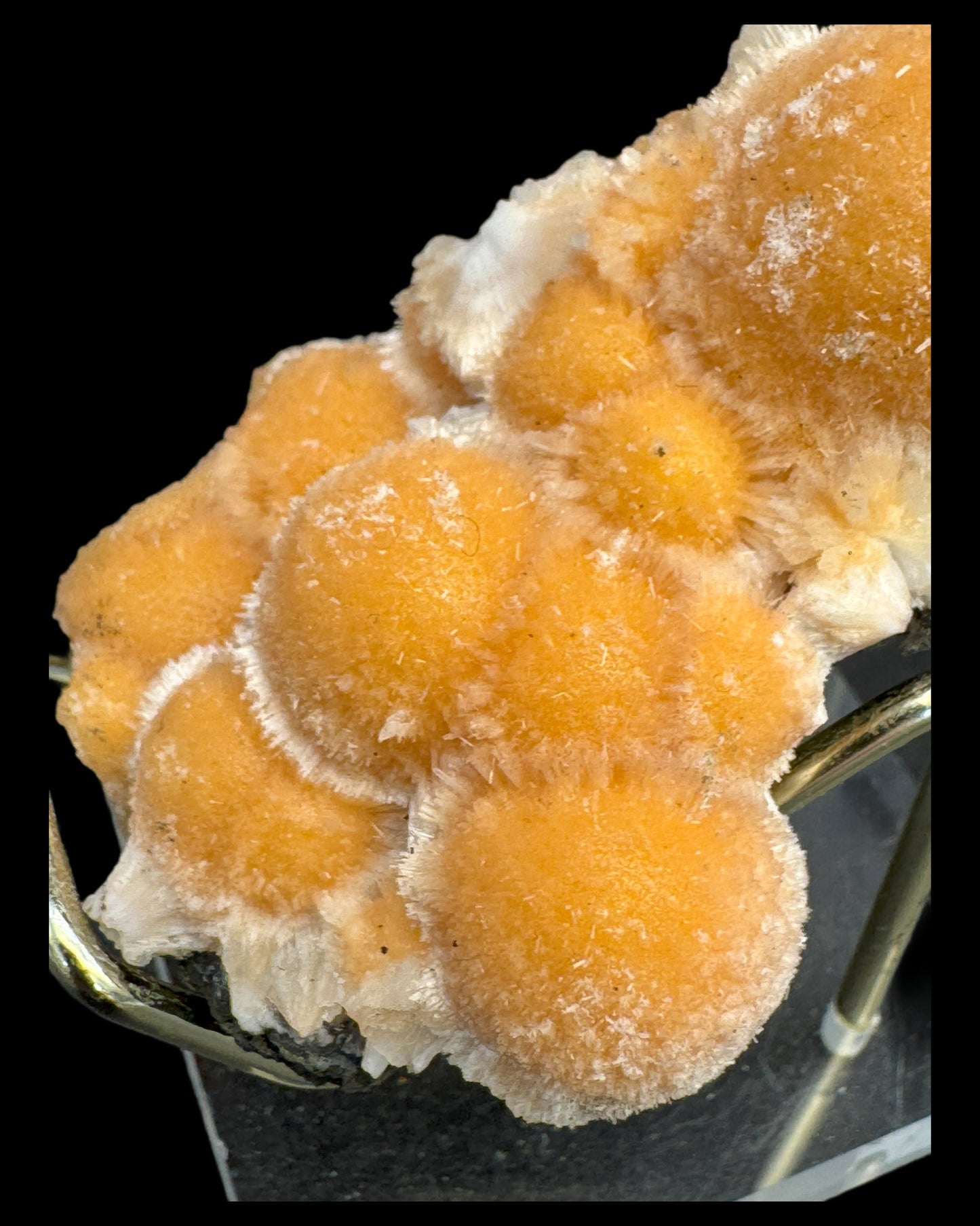 Thomsonite from India (46g) - specimen - bright orange colour, many beautiful spherical formations on the parent rock 