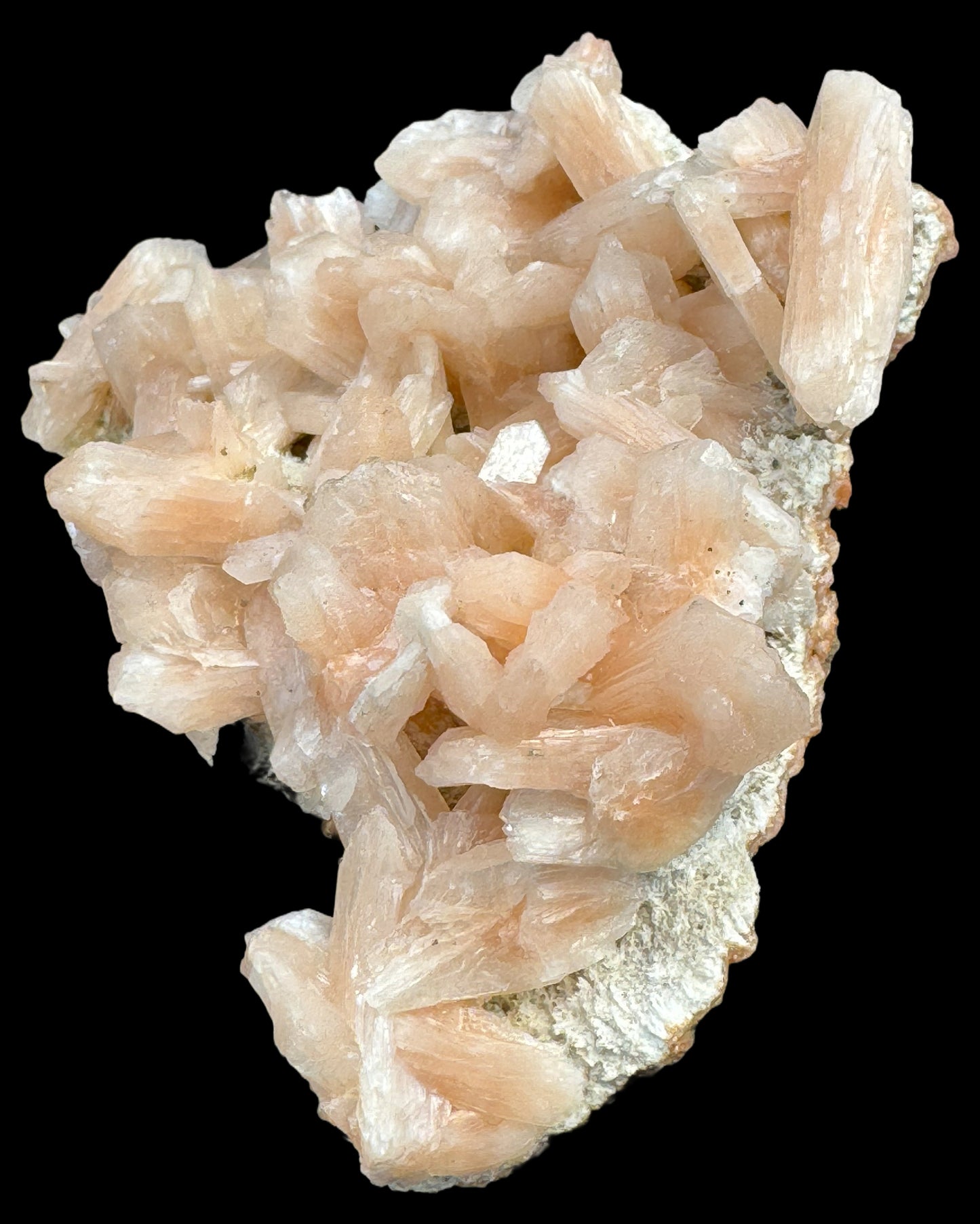 Stilbite cluster specimen on zeolite from India (164g) - many large crystals 