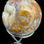 Decoration: Moon on black base made of polished Crazy Laze Agate